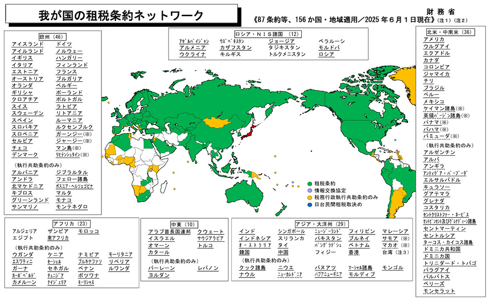 日本との租税条約締結国