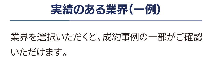 実績のある業界（一例）