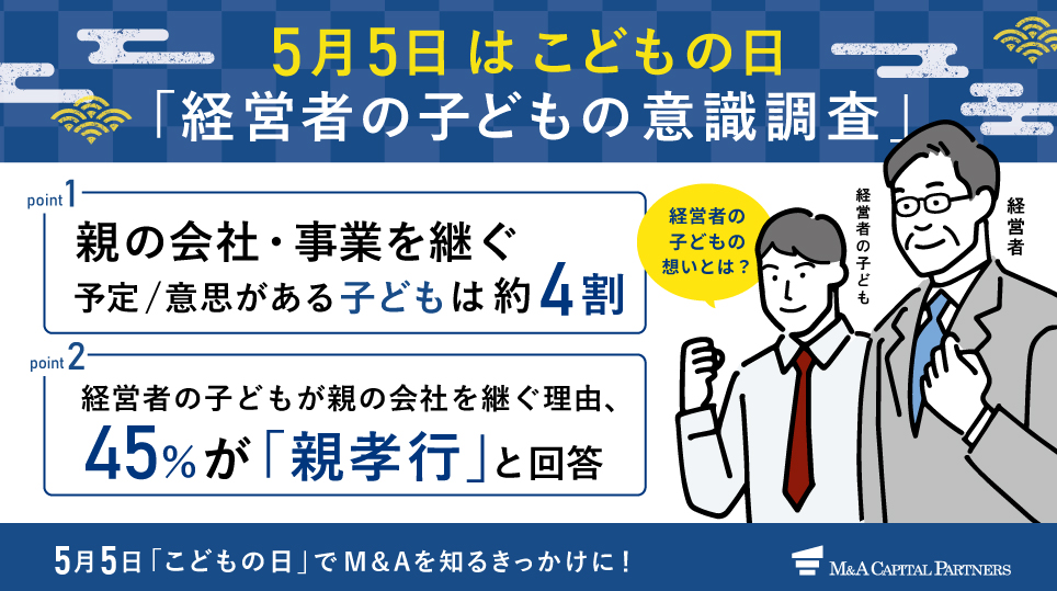 5月5日はこどもの日、経営者の子どもの意識調査実施のお知らせ