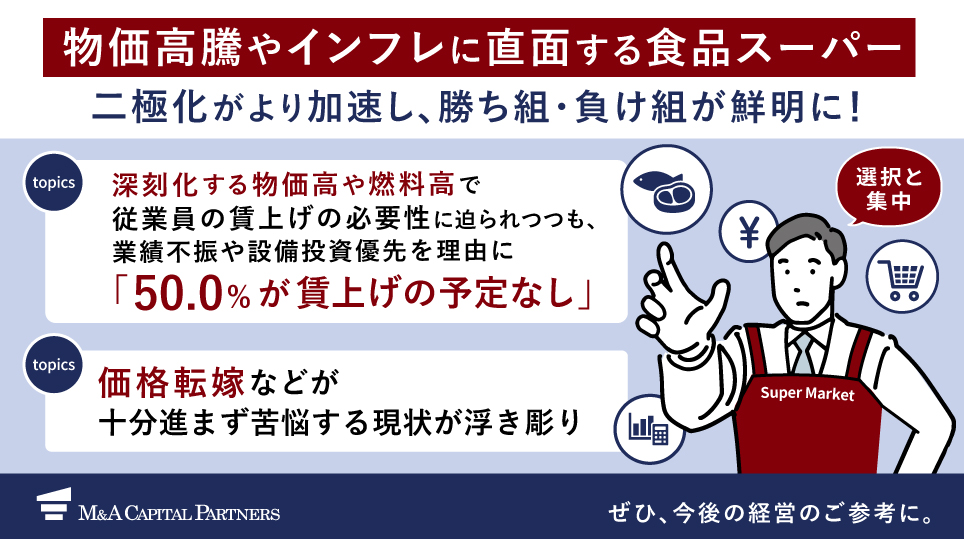 【食品スーパーの経営者100名に調査】物価高騰やインフレに直面する食品スーパー