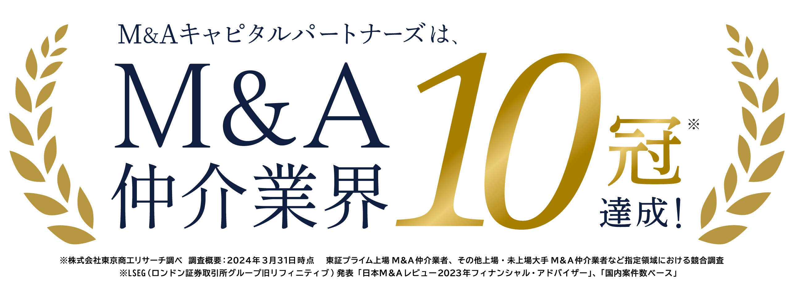 【10冠達成！】国内No.1のM&Aリーディンググループに向け、業界の主要10部門で業界No.1を獲得