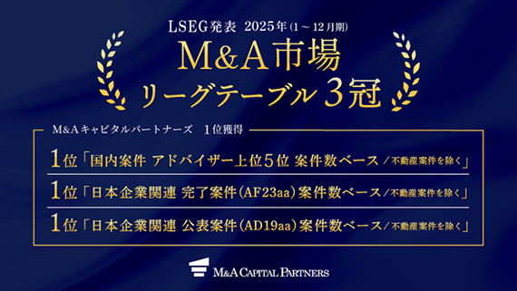 LSEG発表2025年M&A市場リーグテーブル_案件数ベース3冠